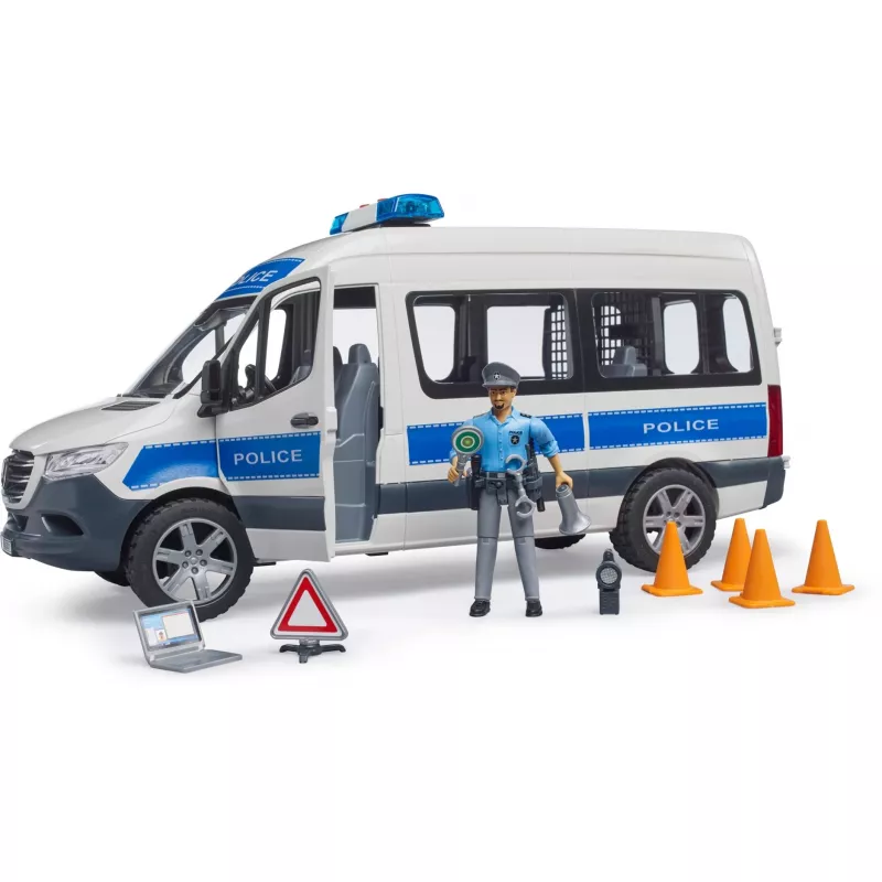 Mercedes-Benz Polizei Sprinter set con figura e modulo luci/suoni