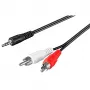 Wentronic Goobay cavo adattatore jack 3,5 mm/Cinch, nero, 10 m - connettore jack 3,5 mm (3 poli, stereo) > 2x connettore Cinch (audio sinistra/destra) (50441)