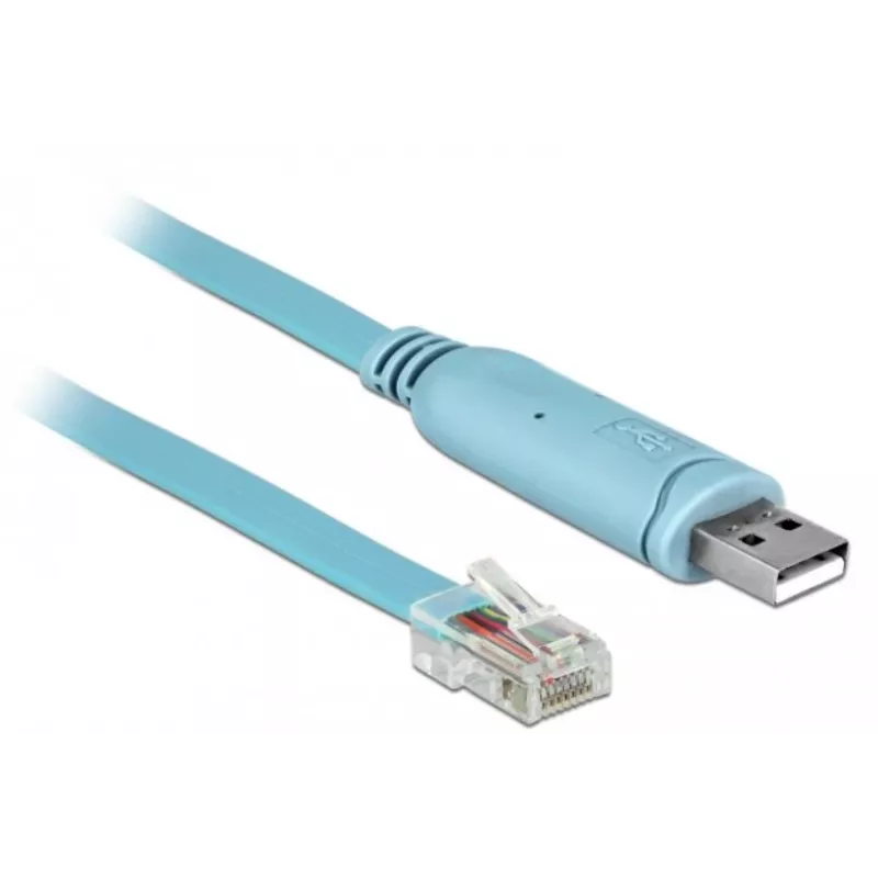 Delock Adattatore USB 2.0 Type-A connettore maschio a seriale RS-232 RJ45 connettore maschio 2 m blu