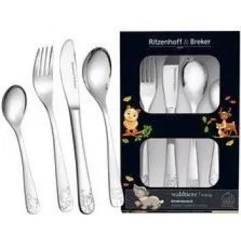 Set posate ritzenhoff & breker Waldtiere — 4 pezzi acciaio inox con motivi animali