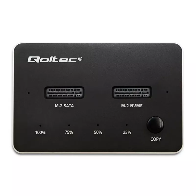 Qoltec 52274 docking station per SSD M.2 | NVMe | SATA | USB-C | DUAL 2 x 2TB