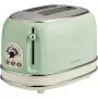 Tostapane Ariete 155 Design 2 fette con cestelli per sandwich, 6 livelli di doratura, 810 W, corpo in acciaio inox, cassetto raccoglibriciole estraibile, verde pastello