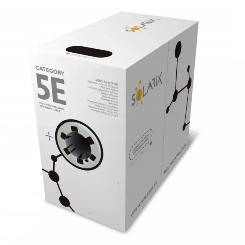 Cavo di rete Solarix SXKD-5E-UTP-PE UTP CAT5E 305m nero