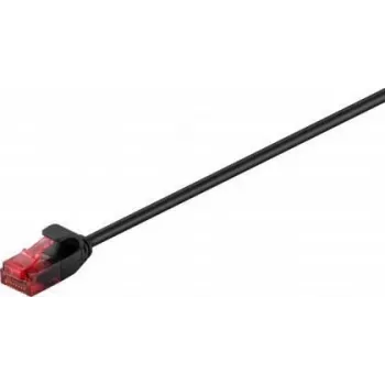 Cavo patch slim Wentronic Goobay CAT 6, U/UTP, nero, 0,25 m - materiale in rame (71548)