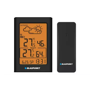 Stazione meteo BLAUPUNKT WS15BK nero — monitoraggio temperatura e umidità interna/esterna