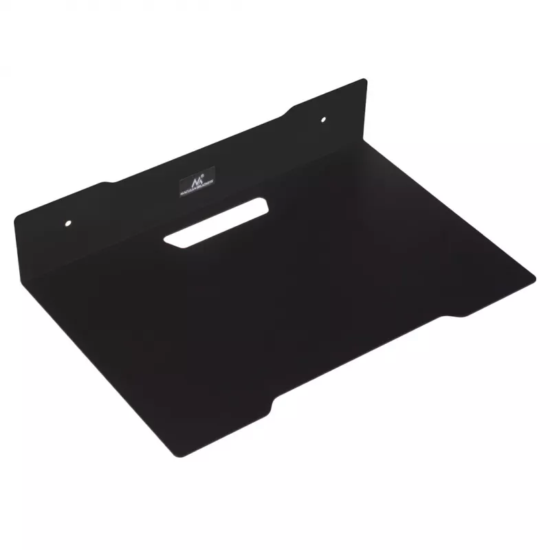 Mensola da parete per decoder MACLEAN MC-122, acciaio, nera, carico max. 5 kg, interasse fori 219 mm