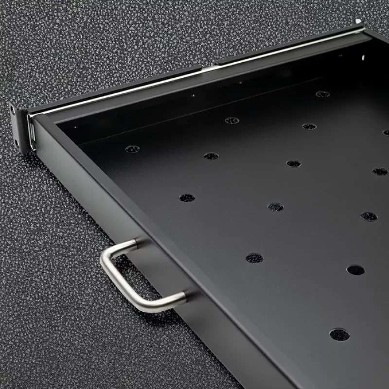 Qoltec 54509 ripiano scorrevole in acciaio per rack, 600x600, nero