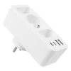 Power splitter MACLEAN MCE248 F/W — 3 prese AC (1×16A, 2×6A) + 4×USB (2×A, 2×C PD 20W), spina EU, bianco