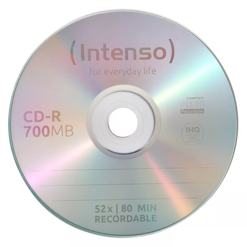 CD-RW riscrivibile INTENSO 700 MB / 80 min, 12x, confezione da 10, 120 mm (Slimcase)