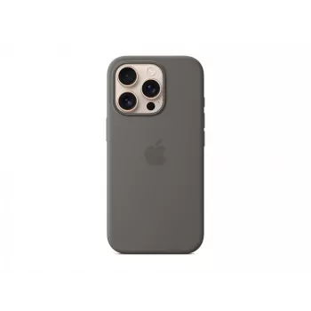 Apple iPhone 16 Pro Custodia in silicone compatibile MagSafe - Grigio pietra