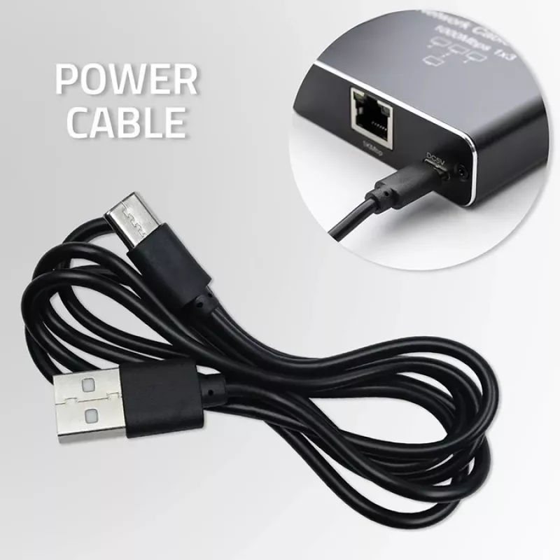 Mini switch Ethernet QOLTEC 52293 1x4 RJ45, splitter di rete unmanaged 1-in 4-out
