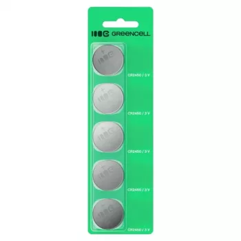 Batteria a bottone Green Cell CR2450 3V – litio, confezione da 5