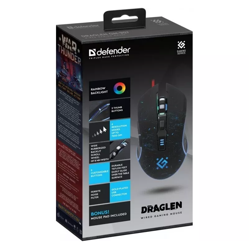 Mouse da gaming con filo DRAG LEN GM-907