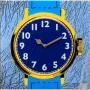 NeXtime orologio 8157 Watch One, 43x43,2 cm, da parete, blu/giallo