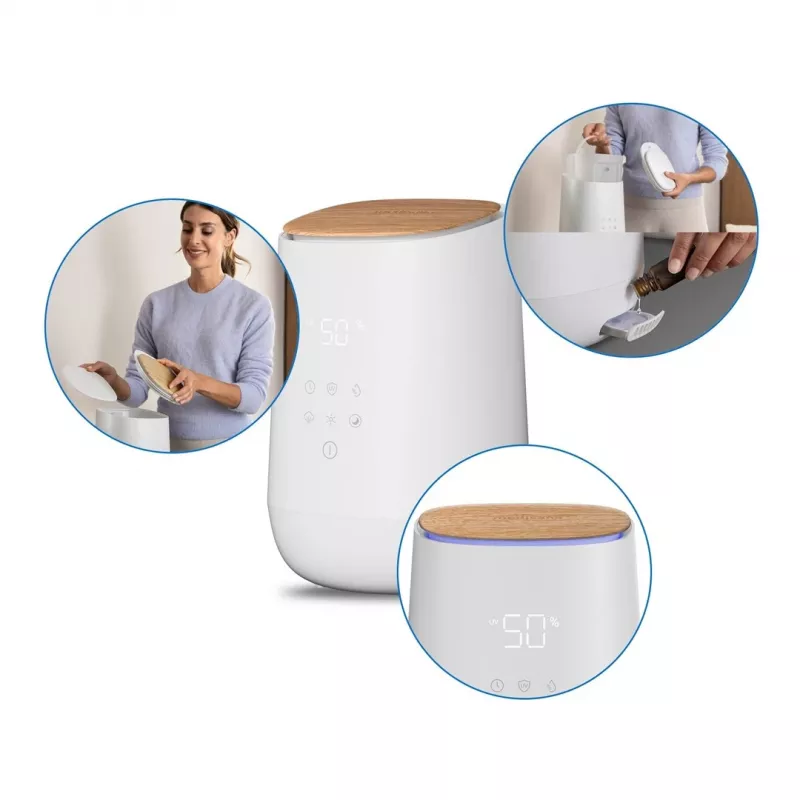 Umidificatore Medisana AH 680 a ultrasuoni 2,6 L bianco, legno 24 W