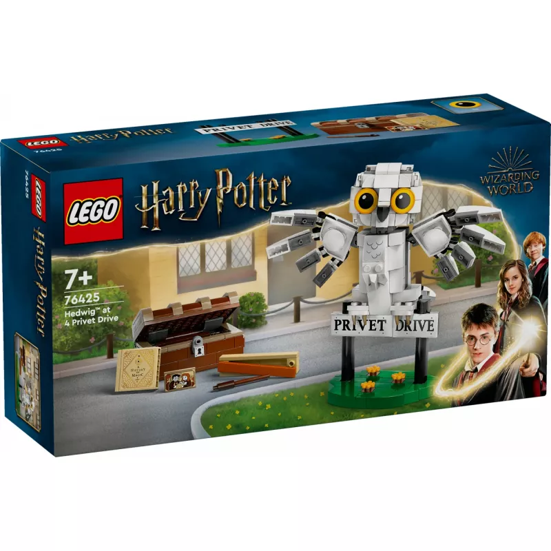 LEGO Harry Potter modello Hedwig da costruire al Ligusterweg 76425 — 337 pezzi, altezza 100 mm, età consigliata dai 7 anni