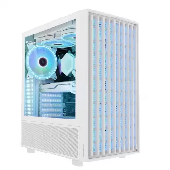 Case per PC MODECOM BREEZE ARGB Flow MIDI, ATX, USB 3.0 ×2 + USB-C, bianco