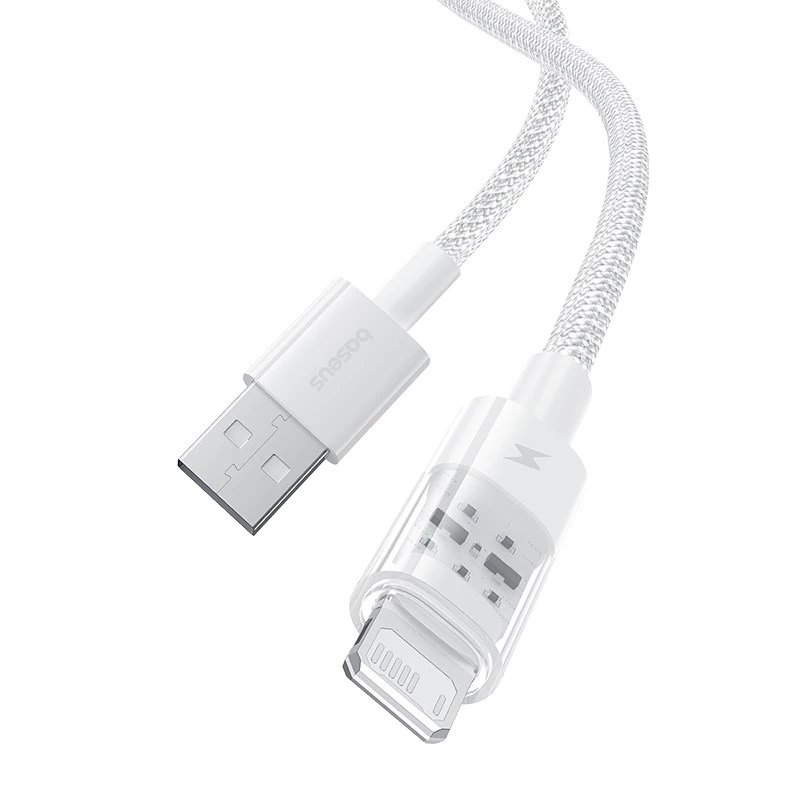 Baseus Gem Cavo USB a IP 2.4A ricarica rapida 2 m Bianco