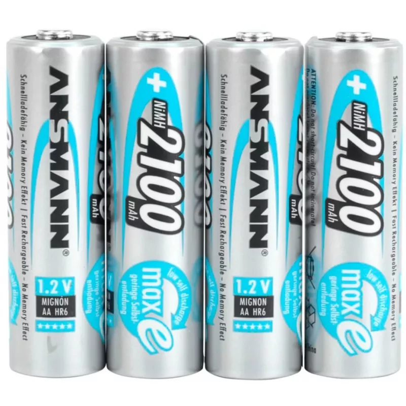 1x4 Ansmann maxE NiMH batteria ricaricabile Mignon AA 2100 mAh 5035052