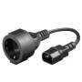 Microconnect PE130075 cavo di alimentazione IEC C14 a presa Schuko CEE 7/7, 250 V, 0,23 m, nero