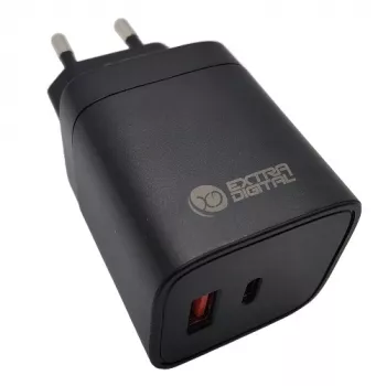 Caricabatterie EXTRA DIGITAL GaN USB Type-C, USB Type-A: 45 W, PPS