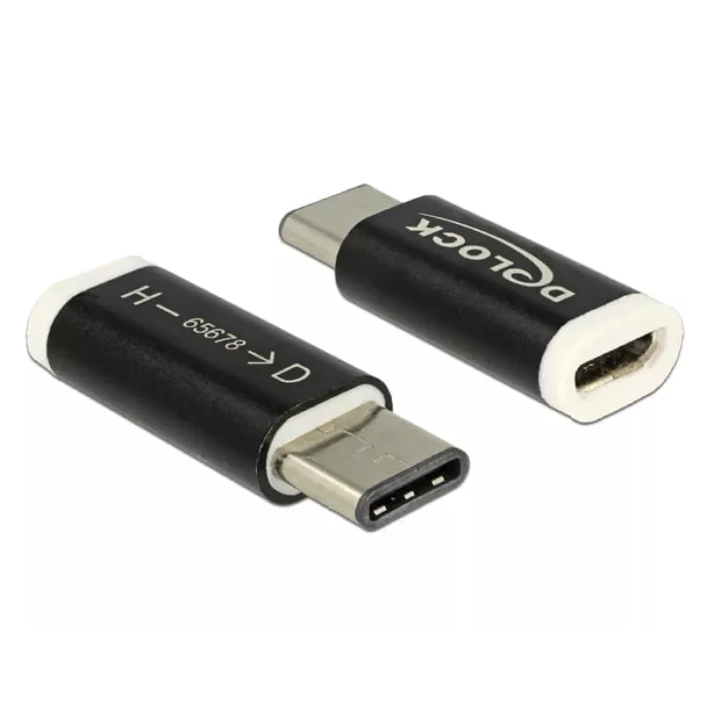Delock - Adattatore USB - 24 pin USB-C (M) a Micro-USB Type-B (F) - USB 3.1 - nero (65678)