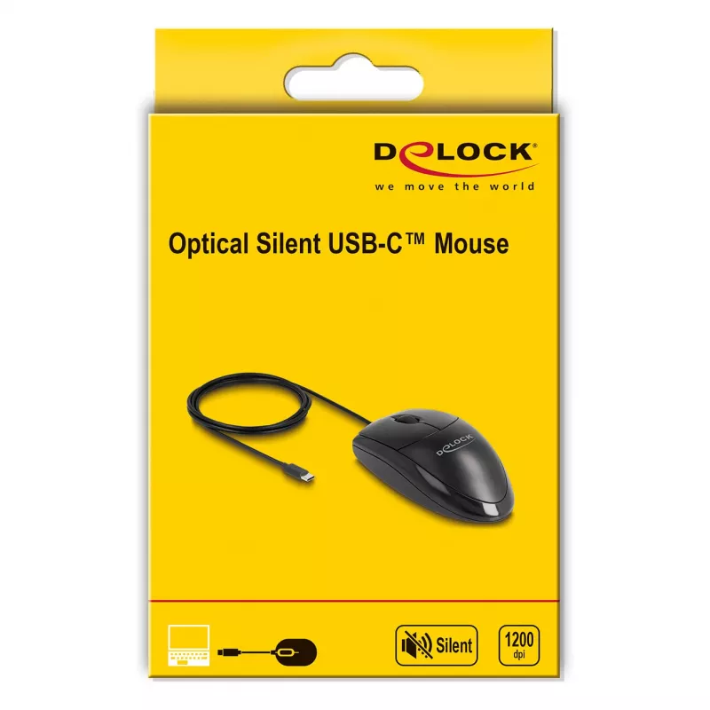 Mouse DeLOCK 12114 USB Type-C ottico ambidestro