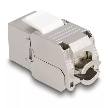 DeLOCK modulo keystone RJ45 connettore femmina a LSA Cat.6A con LED argento-bianco