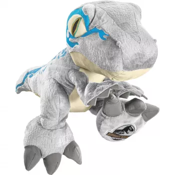 Jurassic World, blu, peluche grigio/blu, 48 cm
