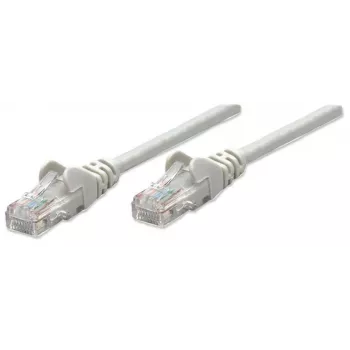 Cavo patch di rete Intellinet, Cat5e, 5 m, grigio, CCA, U/UTP, PVC, RJ45, contatti placcati oro, snagless, protezione anti-piega, garanzia a vita