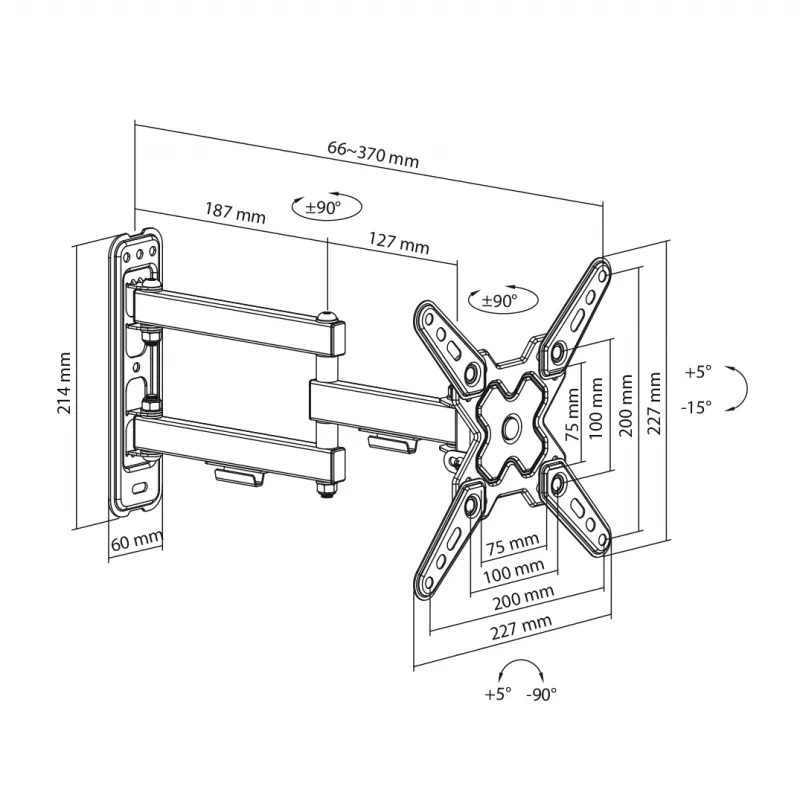 Supporto LCD SBOX LCD-223-2 per schermi da 13–43