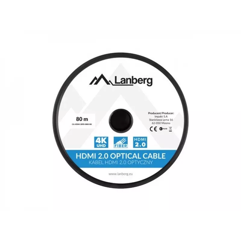 Cavo HDMI Lanberg CA-HDMI-20FB-0800-BK 80m Type-A maschio su maschio