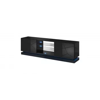 Mobile TV Cama QIU 200 MDF nero lucido/nero lucido