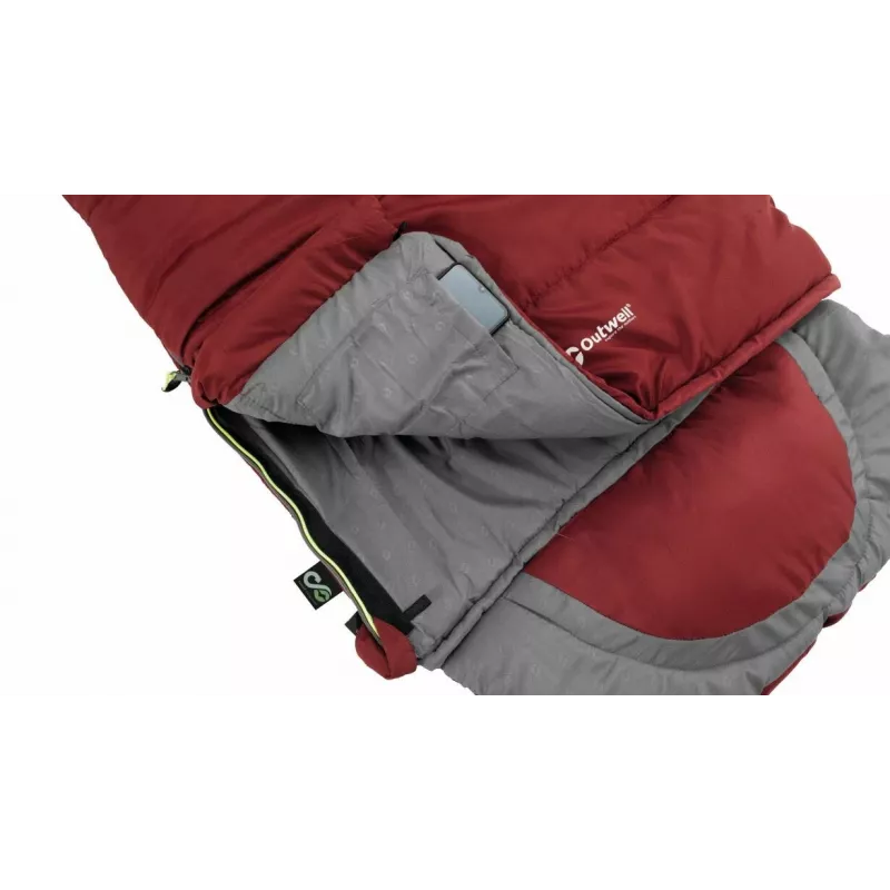 Sacco a pelo Outwell Contour Junior rettangolare poliestere 170 cm x 70 cm, rosso