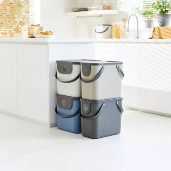 Contenitore per conservazione/rifiuti Rotho Albula 25 L rettangolare, cappuccino, tecnopolimero, 25 L, 400×235×340 mm