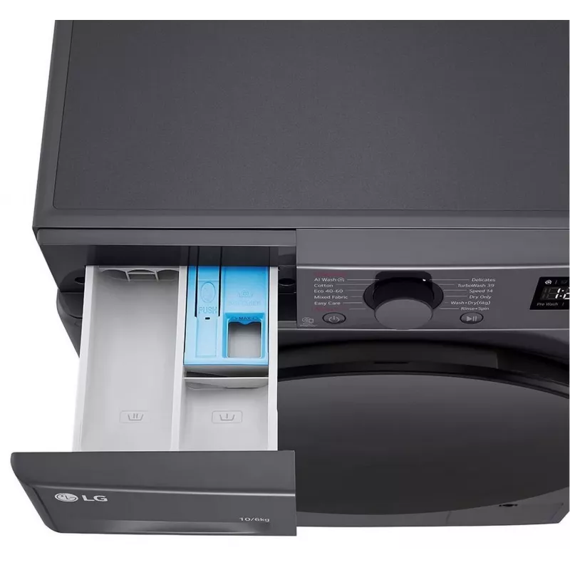LG F4DR510S2M lavatrice con asciugatrice 10 kg / 6 kg 1400 giri/min nero