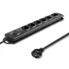 Protezione da sovratensione Qoltec 50112 nero 6 prese AC 230V 3m