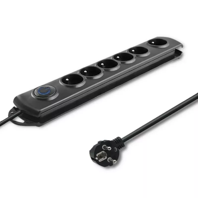Protezione da sovratensione Qoltec 50112 nero 6 prese AC 230V 3m