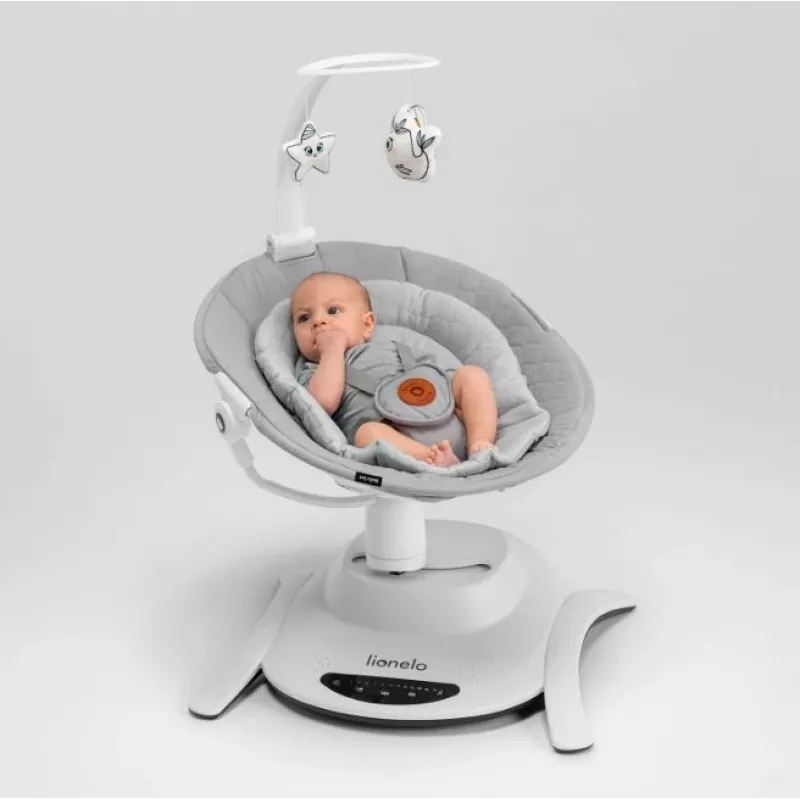 Culla / culla a dondolo Lionelo Bella Set grigio cemento – lettino per neonati con funzione dondolo