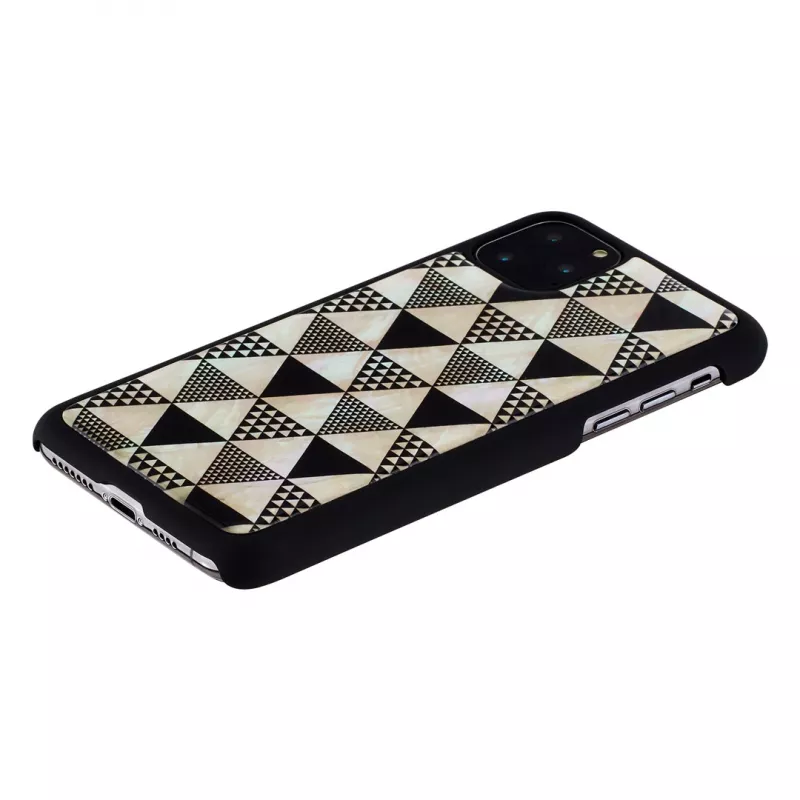 Custodia per smartphone iKins per iPhone 11 Pro Max, design piramidi nero, guscio rigido protettivo