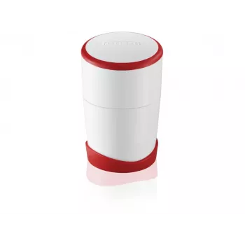 Taglia alimenti manuale Leifheit 03046 — corpo in ABS, piedini antiscivolo, rosso/bianco