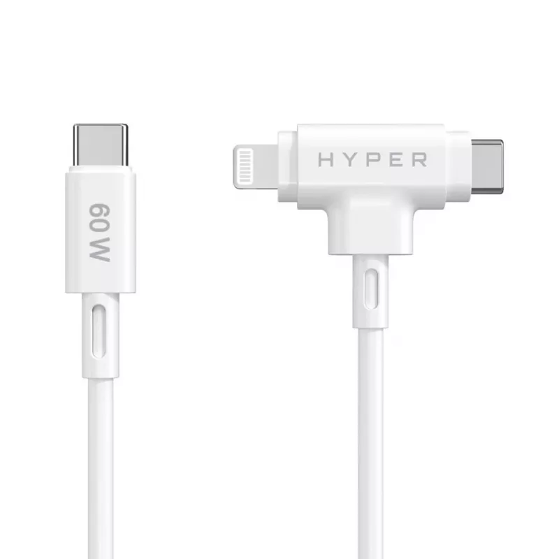 HYPER HyperJuice cavo USB USB 2.0 1,5 m USB-C USB-C/Lightning bianco
