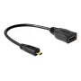 Cavo HDMI DeLOCK 65391 0,23m tipo A su tipo D nero