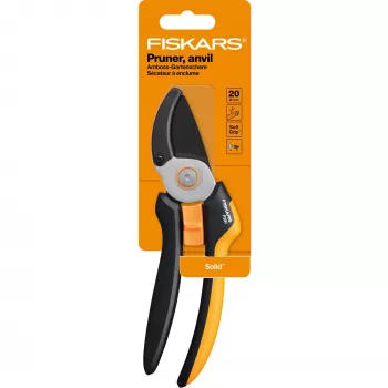Fiskars Solid L P361 cesoia da potatura incudine nero, arancione
