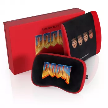 Set cuscini in memory foam noblechairs DOOM Retro Edition — cuscini ergonomici per sedie gaming e da ufficio