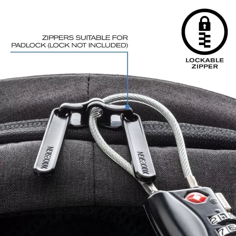 Zaino XDDESIGN P705.291 antracite — 18 L, scomparti per notebook e tablet, zip principale con lucchetto