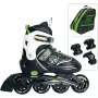 Pattini in linea Muuwmi 682 misura regolabile 33–36 verde/nero con set protezioni