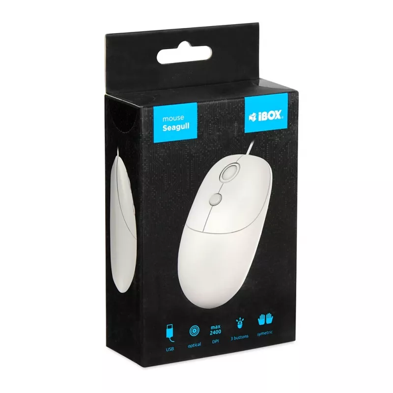 Mouse ottico con filo iBOX i011 Seagull, bianco