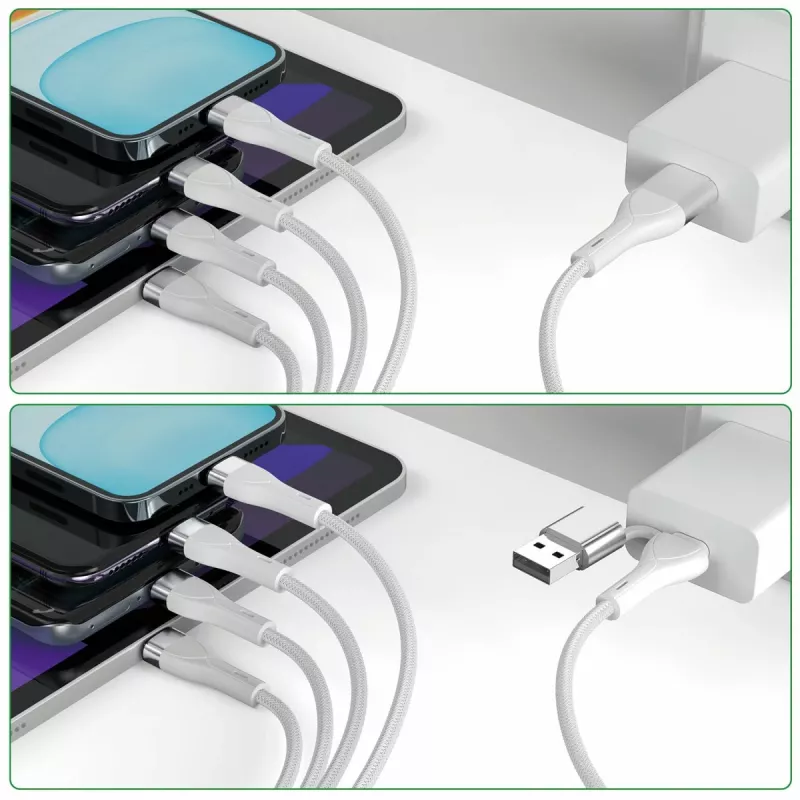 4smarts 541024 Cavo USB 1,2 m USB A/USB C USB C/Micro USB-A/Lightning bianco (541024)