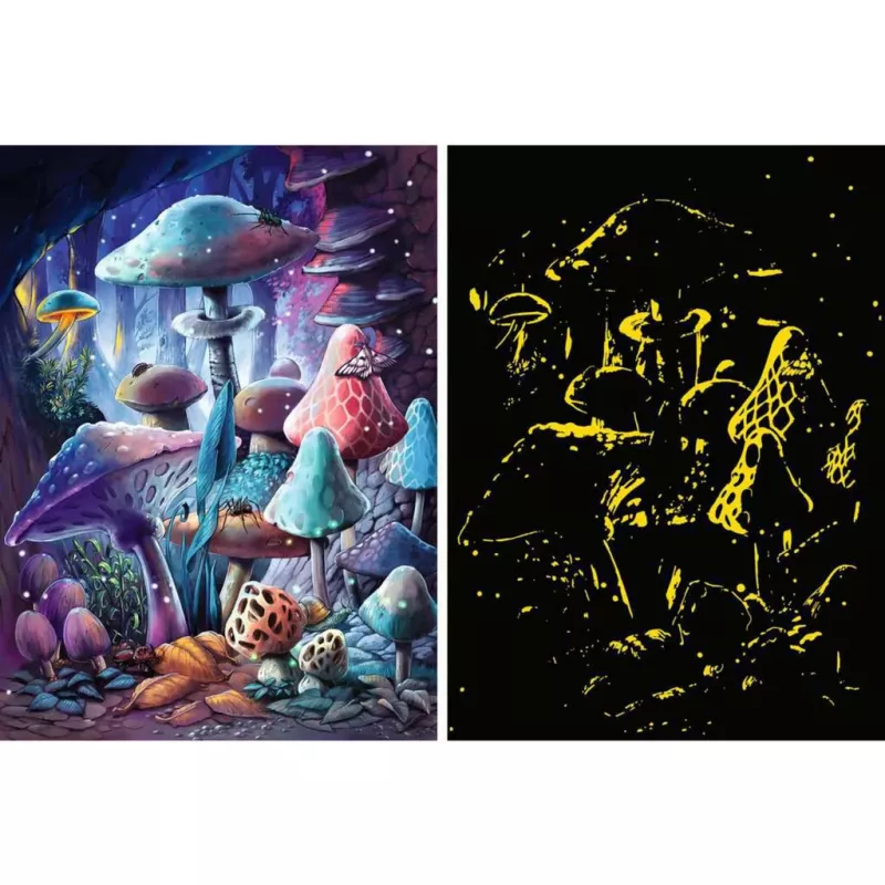 Puzzle Ravensburger Im Mondschein funghi luminosi, fosforescente, 500 pezzi